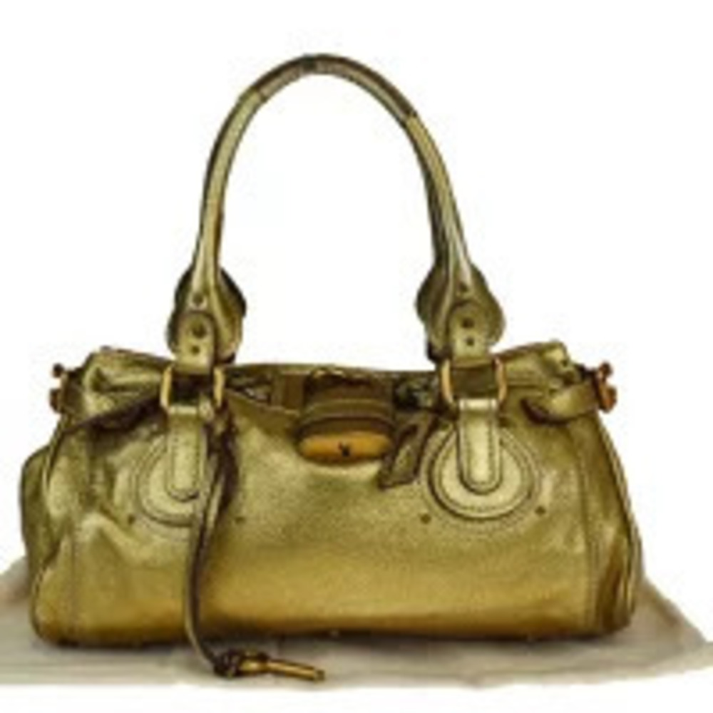 Chloe Paddington Shoulder Bag Handbag Gold Leather Padlock